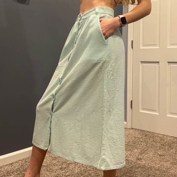 Vintage Bedford Fair Striped Button Down Midi Dress - Picture 4 of 16